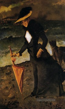 Alfred Stevens Werke - Auf einer Stroll Dame belgischen Maler Alfred Stevens